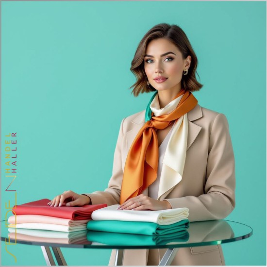 Seidenschal Crepe de Chine 14, 45 x 180cm, naturweiss Seidenschal Crepe de Chine 14, 45 x 180cm, naturweiss