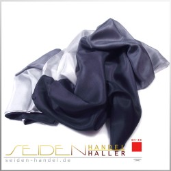 Seidenschal Ponge 05, 45 x 140cm, nachthimmelblau-weiss
