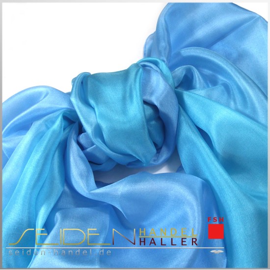 Seidenschal Ponge 05 110 x 220 cm, blau-türkis Seidenschal Ponge 05 110 x 220 cm, blau-türkis