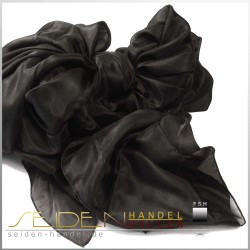 Seidenschal Ponge 05, 138 x 300 cm, schwarz