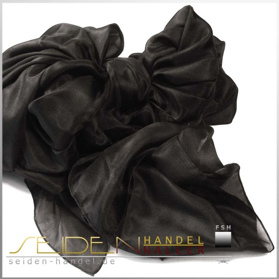 Seidenschal Ponge 05, 138 x 300 cm, schwarz Seidenschal Ponge 05, 138 x 300 cm, schwarz