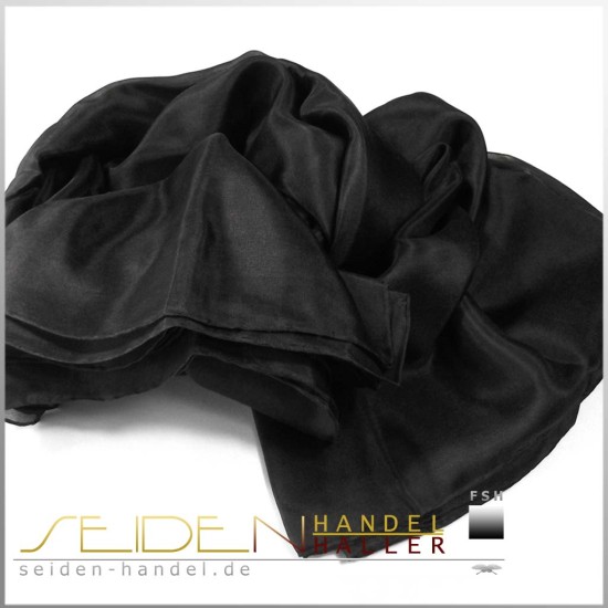 Seidenschal Ponge 05, 138 x 300 cm, schwarz Seidenschal Ponge 05, 138 x 300 cm, schwarz