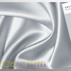 Seidenstoff Crepe Satin 30, Silber Metallic