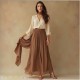 Seidenstoff Chiffon 4.5, 90 cm, Trendfarbe Mocha Mousse