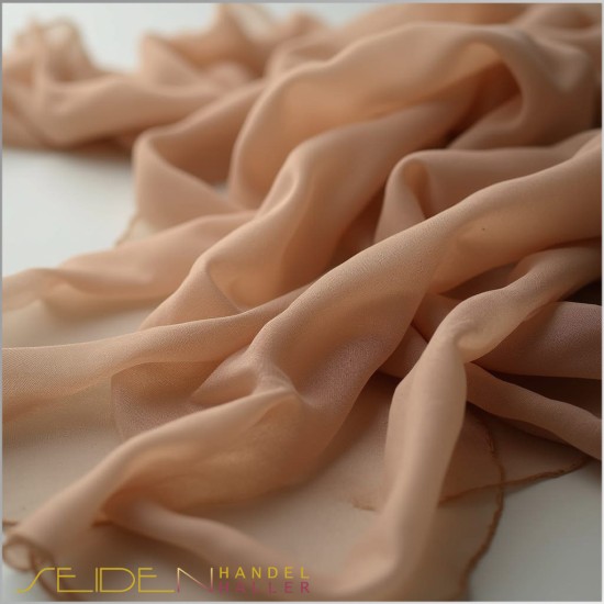 Seidenstoff Chiffon 4.5, 90 cm, Trendfarbe Mocha Mousse