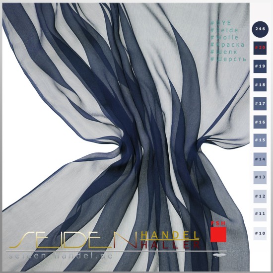 Seidenstoff Crinkle Chiffon 4.5, 136 cm, Blue Lobelia