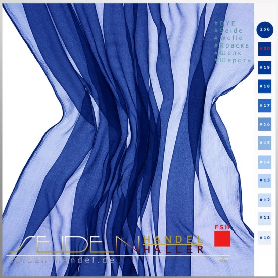 Seidenstoff Crinkle Chiffon 4.5, 136 cm, Eva Blue