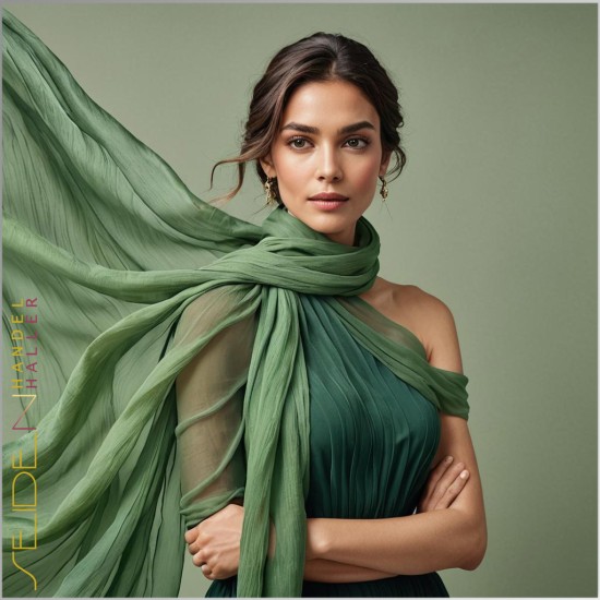 Chiffon Stoff Grün Chiffon Stoff Grün