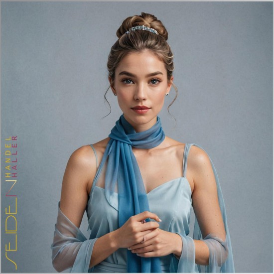 Chiffon Stoff Blau Chiffon Stoff Blau