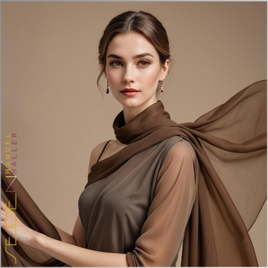 Chiffon Stoff Braun Chiffon Stoff Braun