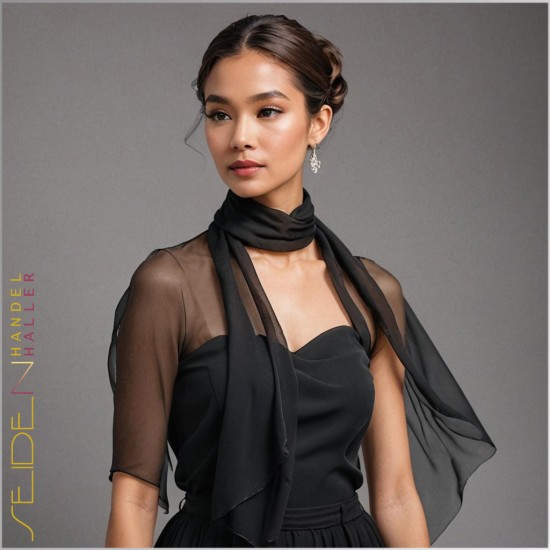 Chiffon Stoff Schwarz Chiffon Stoff Schwarz