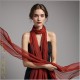 Crinkle Chiffon Stoffe Rot