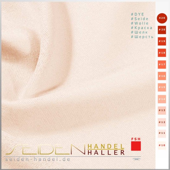 Seidenstoff China Bourette 22, 112cm, White Coral