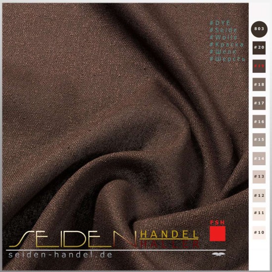 Seidenstoff China Bourette 22, 112cm, Sepiabraun Seidenstoff China Bourette 22, 112cm, Sepiabraun