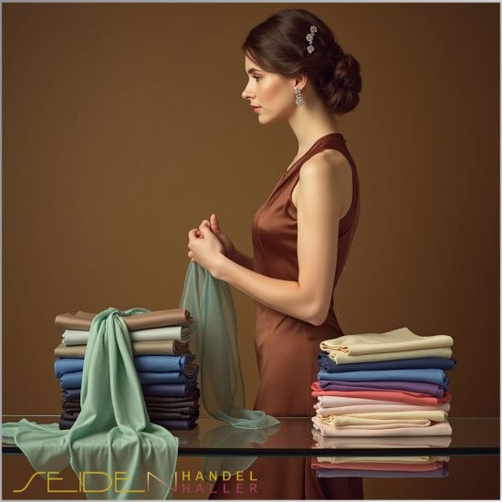 Seidenstoff Bourette 22, 112cm, Tendril