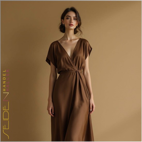 Seidenstoff Ponge 05, 92cm, Mocha Mousse Seidenstoff Ponge 05, 92cm, Mocha Mousse