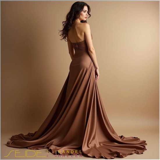 Seidenstoff Luxus Ponge 04, 92cm, 3m-Coupon, Trendfarbe Mocha Mousse