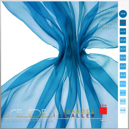 Seidenstoff Crinkle Chiffon 4.5, 136 cm, Traffik Blue