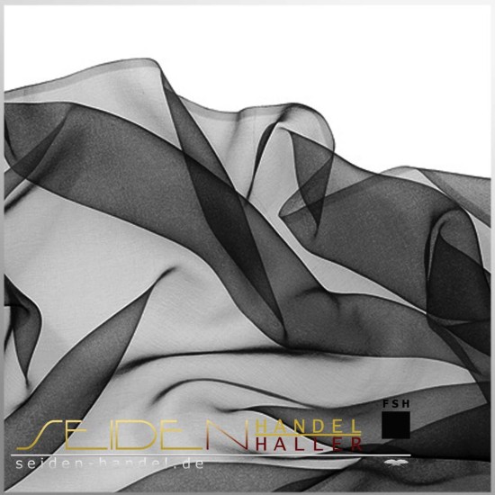 Seidenstoff Chiffon 3.5, 92cm, schwarz Seidenstoff Chiffon 3.5, 92cm, schwarz