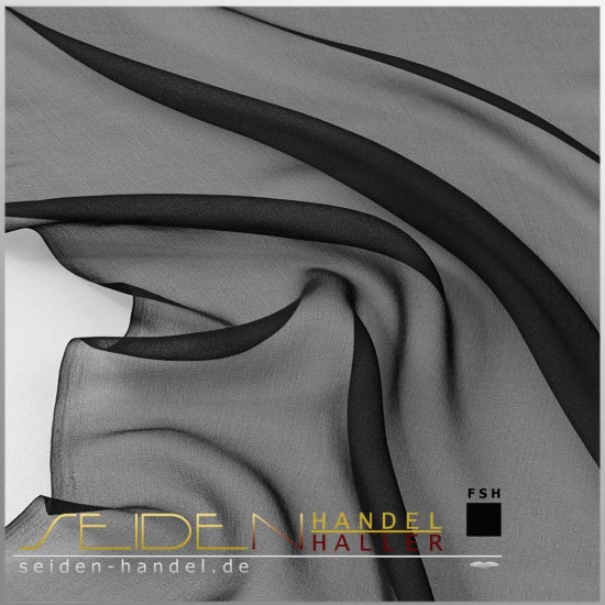 Seidenstoff Chiffon 3.5, 138cm, schwarz