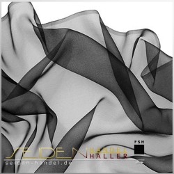 Seidenstoff Chiffon 3.5, 138cm, schwarz Seidenstoff Chiffon 3.5, 138cm, schwarz