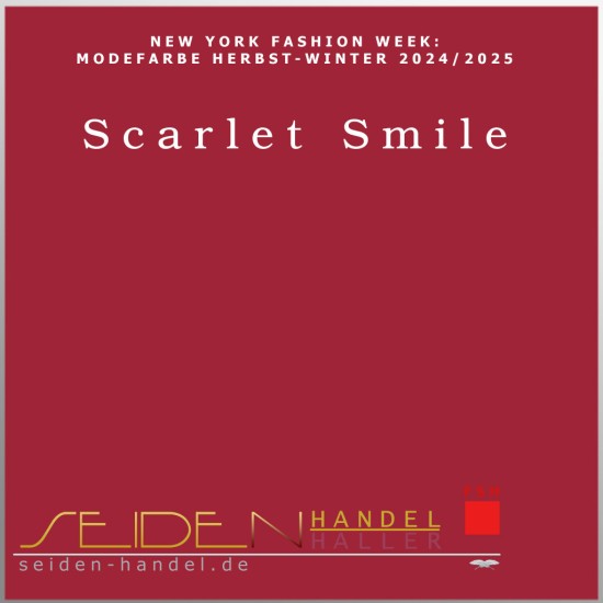 Seidentuch Luxus Ponge 4.2, Format: 55 x 55cm, Trendfarbe Scarlet Smile