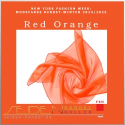 Seidentuch Luxus Ponge 4.2, Format: 55 x 55cm, Red Orange