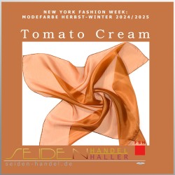 Seidentuch Luxus Ponge 4.2, Format: 55 x 55cm, Trendfarbe Tomato Cream