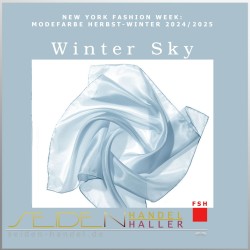 Seidentuch Luxus Ponge 4.2, Format: 55 x 55cm, Winter Sky