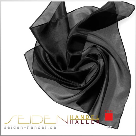 Seidentuch Ponge 05, Format: 55 x 55cm, schwarz Seidentuch Ponge 05, Format: 55 x 55cm, schwarz