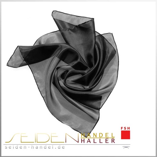 Seidentuch Ponge 05, Format: 55 x 55cm, schwarz Seidentuch Ponge 05, Format: 55 x 55cm, schwarz