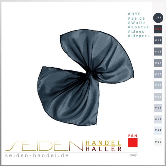 Seidentuch-Tanztuch Ponge 05, 138 x 138cm, Grau Seidentuch-Tanztuch Ponge 05, 138 x 138cm, Grau