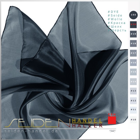 Seidentuch-Tanztuch Ponge 05, 138 x 138cm, Grau Seidentuch-Tanztuch Ponge 05, 138 x 138cm, Grau