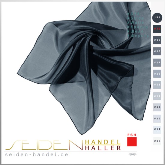 Seidentuch-Tanztuch Ponge 05, 138 x 138cm, Grau Seidentuch-Tanztuch Ponge 05, 138 x 138cm, Grau
