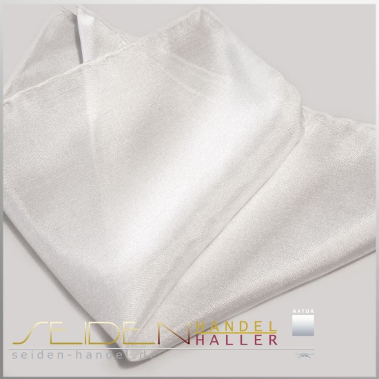 Seidentuch Ponge 06, Format: 45 x 45cm, naturweiss Seidentuch Ponge 06, Format: 45 x 45cm, naturweiss