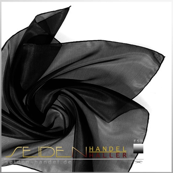 Seidentuch Luxus Ponge 4.2, Format: 90 x 90cm, schwarz Seidentuch Luxus Ponge 4.2, Format: 90 x 90cm, schwarz