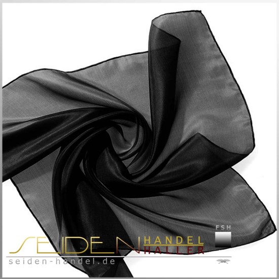 Seidentuch Luxus Ponge 4.2, Format: 90 x 90cm, schwarz