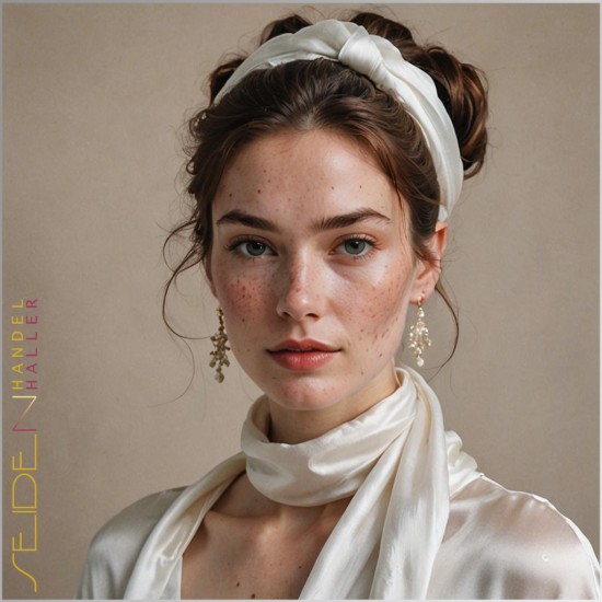 Seidentuch Crepe Satin 19, Format: 138x 138cm, naturweiss Seidentuch Crepe Satin 19, Format: 138x 138cm, naturweiss