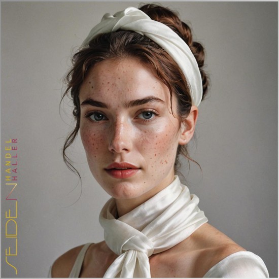 Seidentuch Crepe Satin 19, Format: 138x 138cm, naturweiss Seidentuch Crepe Satin 19, Format: 138x 138cm, naturweiss