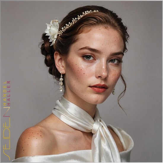 Seidentuch Crepe de Chine 10, Format: 55 x 55cm, naturweiss Seidentuch Crepe de Chine 10, Format: 55 x 55cm, naturweiss