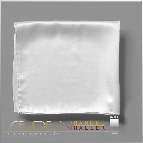 Seidentuch Crepe Satin 12.5, Format: 55 x 55cm, naturweiss Seidentuch Crepe Satin 12.5, Format: 55 x 55cm, naturweiss