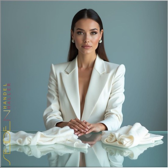 Seidentuch Crepe Satin 12.5, Format: 55 x 55cm, naturweiss Seidentuch Crepe Satin 12.5, Format: 55 x 55cm, naturweiss