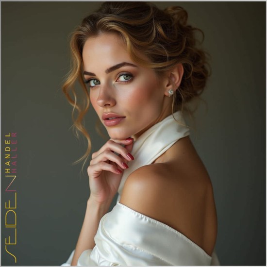 Seidentuch Crepe de Chine 08, Format: 35 x 35cm, naturweiss Seidentuch Crepe de Chine 08, Format: 35 x 35cm, naturweiss