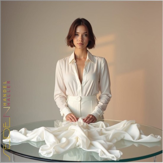 Seidentuch Crepe de Chine 08, Format: 28 x 28cm, naturweiss