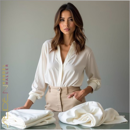 Seidentuch Crepe de Chine 10, Format: 90 x 90cm, naturweiss Seidentuch Crepe de Chine 10, Format: 90 x 90cm, naturweiss