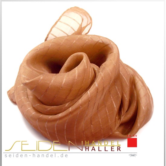 Seidentuch Silk Etamine 06 Silver, 68 x 68cm, Tomato Cream