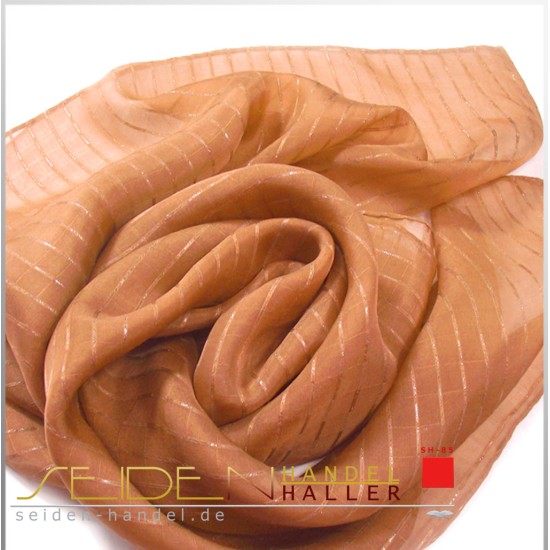 Seidentuch Silk Etamine 06 Silver, 68 x 68cm, Tomato Cream