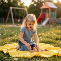 Spieltuch Goldgelb Ponge 05 110x110cm