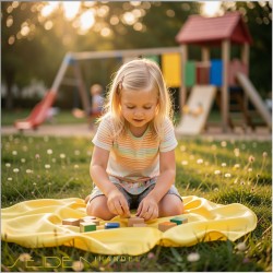 Spieltuch Goldgelb Ponge 05 138x138cm