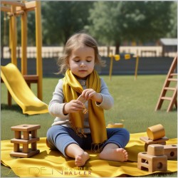 Spieltuch Goldgelb Ponge 05 90x90cm